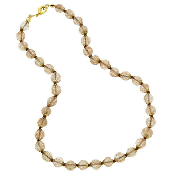 GlassOfVenice Murano Glass Sommerso Necklace - Champagne