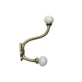 thumbnail image 1 of Iron Twist Hook With Ceramic Ivory Knob (Gold) - Set of 4, 1 of 2