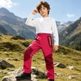 thumbnail image 5 of DJDLJWCJ Boys Ski Snow Pants Fleece Lined Winter Warm Cargo Pants Elastic Waist Solid Color Pants Red Size 13, 5 of 10