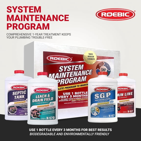 SMP-1000-PAK-1 Complete Septic System Maintenance Kit: 4 Quarts, All-in-One Solution for Septic Care