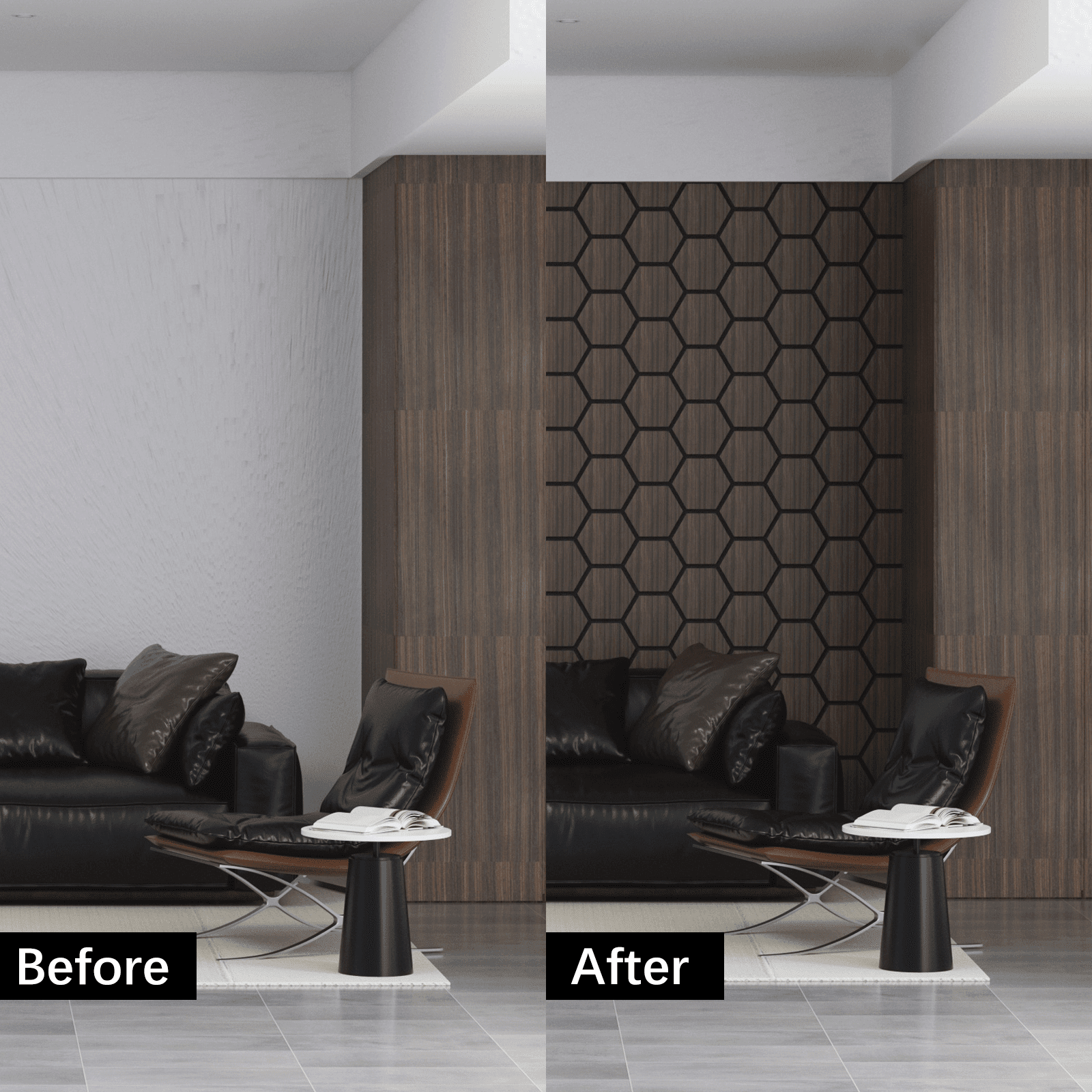 4 Packs Acoustic Wall Panels - Self-Adhesive 3D Wood Slat Wall Panel- Peel and Stick Sound Absorbing Panels for Noise Reducing - Feature Wall Decor for Home & Office