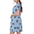 thumbnail image 2 of Balery Corgi Dog Vestidos sueltos de manga corta para mujer, vestidos de verano 2025, vestidos casuales de corte A con vuelo., 2 of 6