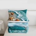thumbnail image 5 of jejeloiu Hawaii Sea Beach Full Size Comforter Sets For Girls,Starfish Seashell Print Bedding Comforter Set,Turquoise Sand,Reversible,3pcs,1 Comforter and 2 Pillowcases, 5 of 7