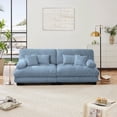 thumbnail image 4 of Modern Simple Chenille 2-Seater Sofa 220cm with Lumbar & Throw Pillows, 4 of 19