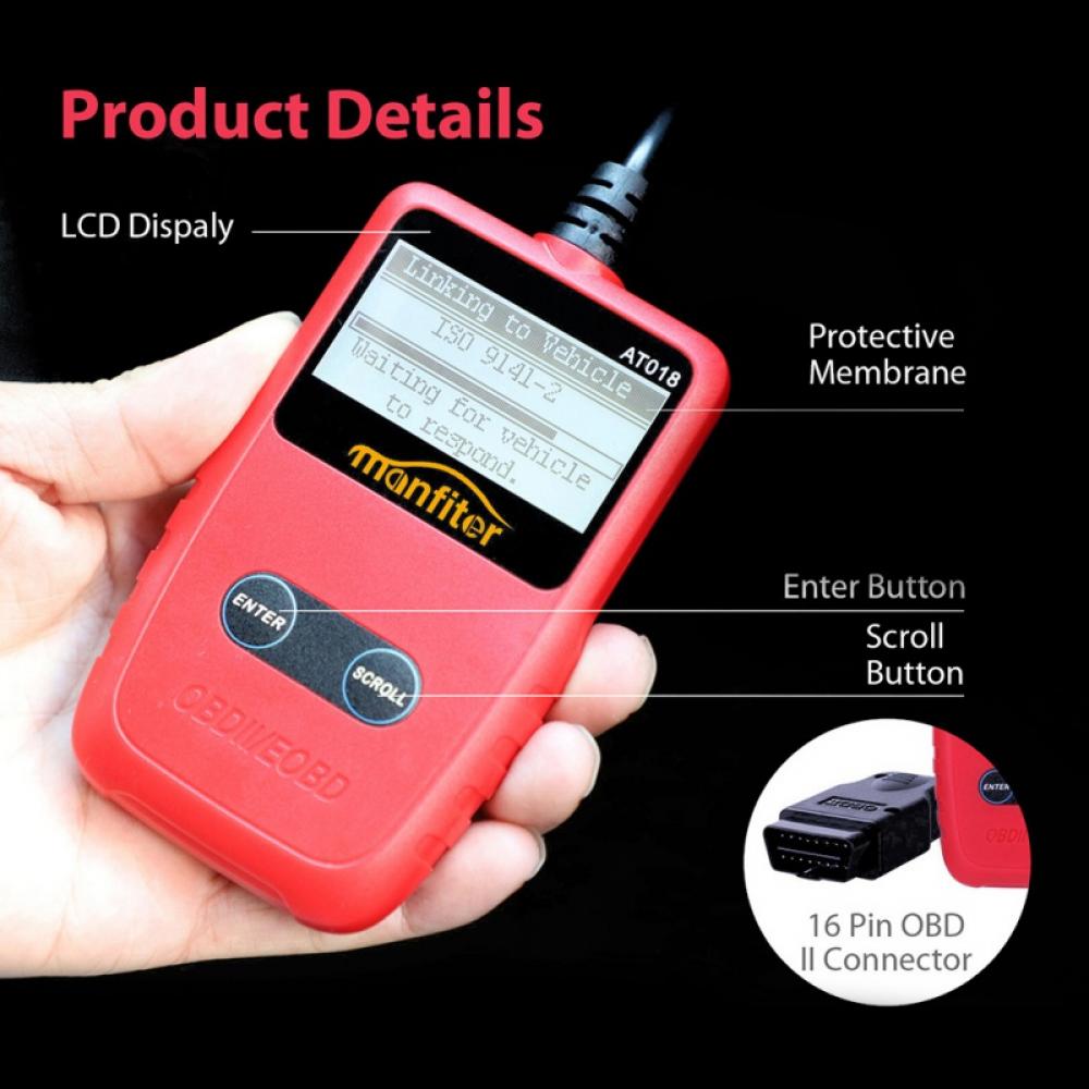 OBD2 Scanner OBD2 Reader Off Check Engine Light View Freeze Frame Data I/M Ready Smoke Check CAN OBD II Diagnostic Tool Fault Code Reader OBD 2 Scanner Tool For Cars - image 3 of 8