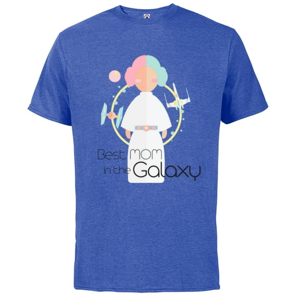 Star Wars Princess Leia Best Mom in the Galaxy - Short Sleeve Cotton T-Shirt for Adults - Customized-Royal Heather