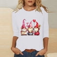 thumbnail image 2 of asdoklhq Funny Valentine's Day Tees for Women Women's Fashion Tees Casual Crewneck 3/4 Sleeve Loose T Shirt Ladies Blouses Shirts White M, 2 of 4