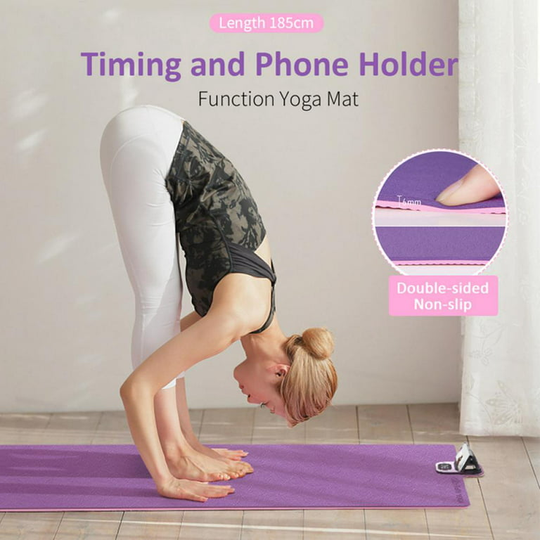 Promotion Clearance! Yoga Mat Non Slip, Timing and Phone Holder Function Pro  Yoga Mats for Women,Workout Mats for Home, Pilates and Floor Exercises 