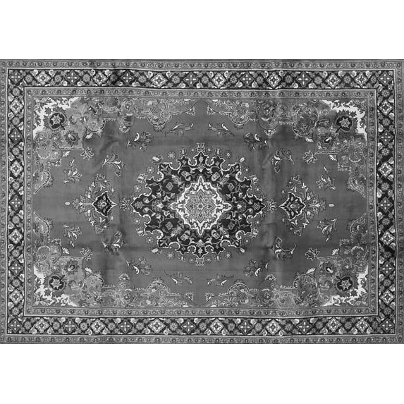 Ahgly Company Indoor Rectangle Medallion Gray Traditional Area Rugs, 4' x 6'