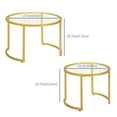 thumbnail image 3 of HomCom Ensemble Moderne de Tables Basses Gigognes avec Dessus en Verre, Or, 3 of 10