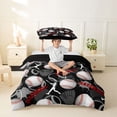 thumbnail image 2 of Erosebridal Baseball Gaming Twin Bedding For Teens Boys,Sport Theme Splash Duvet Cover Set,Black Reversible,2pcs,No Comforter, 2 of 5