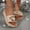 Beige, variant on Hoshose Women's Flat Sandals Wide Width Soft Soled Fashion Cloth Slippers for Summer