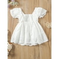 Baby Sweetie Newborn Girl Short Sleeve Dress Hollow Out Ruffles Decor