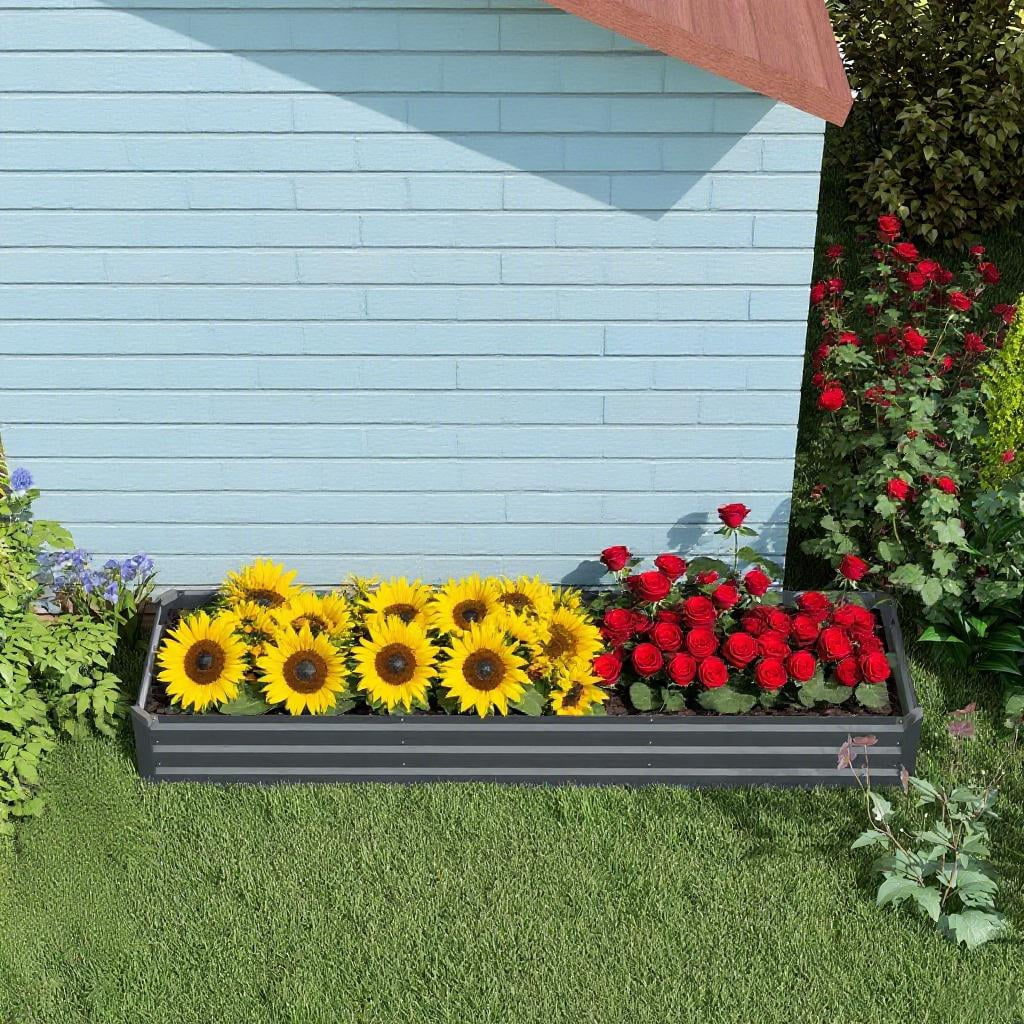 Galvanized Raised Garden Bed Kit for Flowers, Herbs and Vegetables