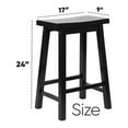 thumbnail image 3 of PJ Wood Saddle-Seat 24 Inch Kitchen, Table, & Bar Counter Stool, Black, 3 of 7