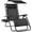 Black, variant on Folding Zero Gravity Outdoor Recliner Patio Lounge Chair w/Adjustable Canopy Shade, Headrest, Side Accessory Tray, Textilene Mesh - Ice Gray