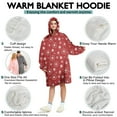 thumbnail image 5 of Wearable Oversized Blanket,Red Christmas Snowflake Pattern Wearable Blanket Hoodie for Adults,Cozy Hooded Blankets with Super Pockets,Super Warm Fuzzy Pullover for Women & Men, 5 of 6