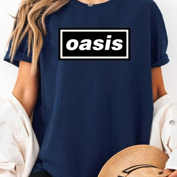 Oasis Decca Logo T-Shirt Black Unisex, Sizes S-5XL, Gategoo