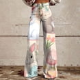 thumbnail image 2 of YUANGUANST Women's Wide Leg Pants Women's Easter Bunny Egg Print Plus Size Wide Leg Pants Business Work Casual Pants, 2 of 4