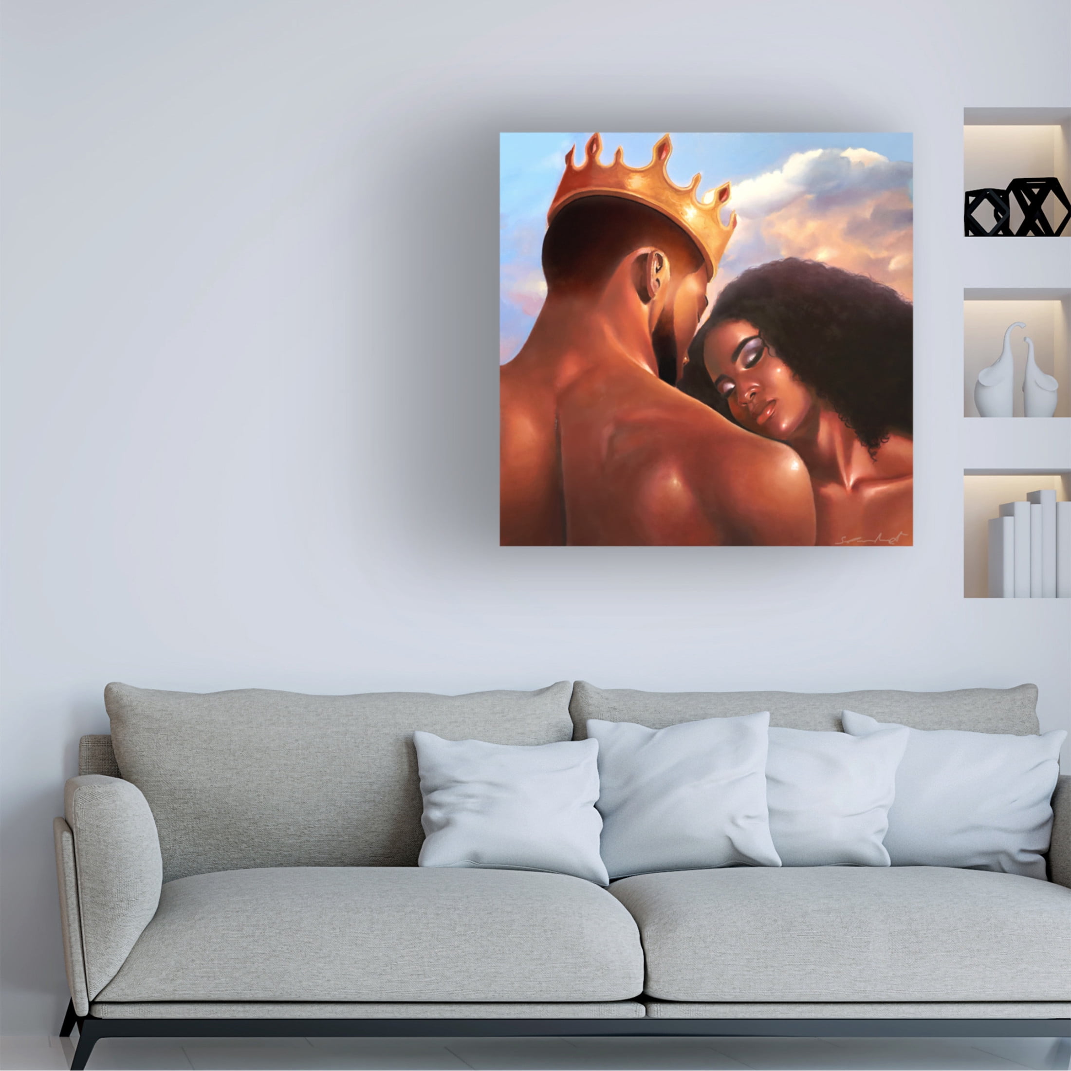 Canvas Wall Art - Salaam Muhammad 'Shoulder Rest' Wall Art for Living Room, Bedroom, or Office Décor by Trademark Fine Art - 24 x 24 Inches