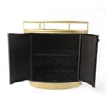 thumbnail image 3 of Shelter Home 31"Wx21"Dx31"H Oval Fluted Travertine Marble Wine Bar with Glass Shelf, 3 of 8