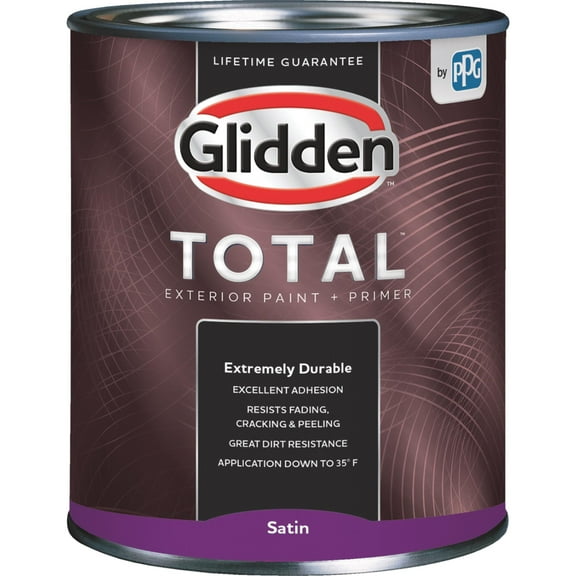 Glidden Total Exterior Paint Primer Satin Midtone Base Quart
