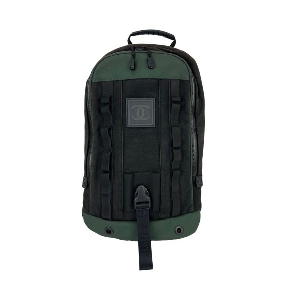 Pre-Owned Chanel Nylon Black Sportsline Backpack Vintage