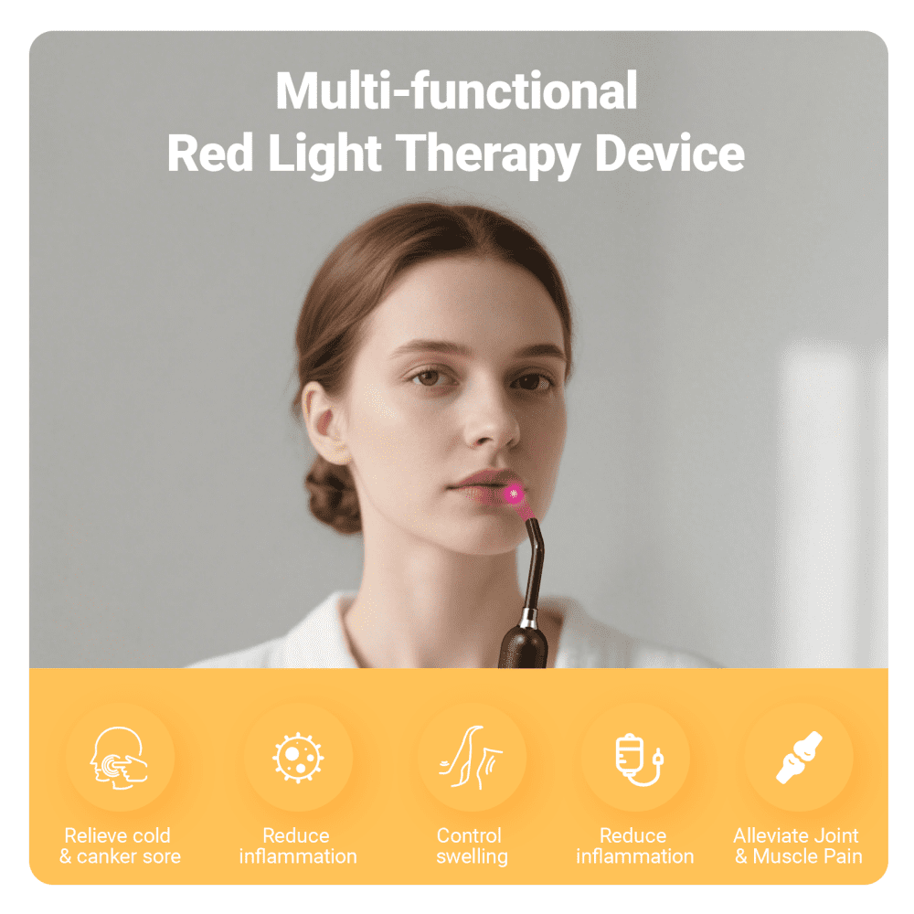 Red Light Tube with 3 Modes and 3 Replaceable Models for Relaxation and Body Care
