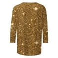thumbnail image 5 of Fmbrln Womens Sequin Print Tops 3/4 Sleeve Crew Neck Shirts Casual Dressy Shiny Glitter Party Blouse, 5 of 6