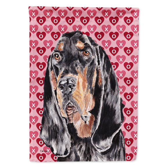 Carolines Treasures SC9553-FLAG-PARENT Coonhound Valentines Love Flag  multicolor