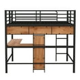 thumbnail image 6 of MODERNLUXE Metal Full Size Loft Bed with Desk, Shelve and Bookcase, 6 of 12