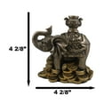 thumbnail image 3 of Feng Shui Auspicious Elephant With Trunk Up Standing On Gold Ingot Coins Statue, 3 of 9