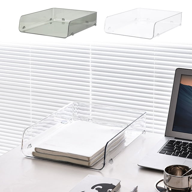 Caja Organizadora de Escritorio Acrílica Apilable Accesorio de Escritorio Transparente, Verde MNFD