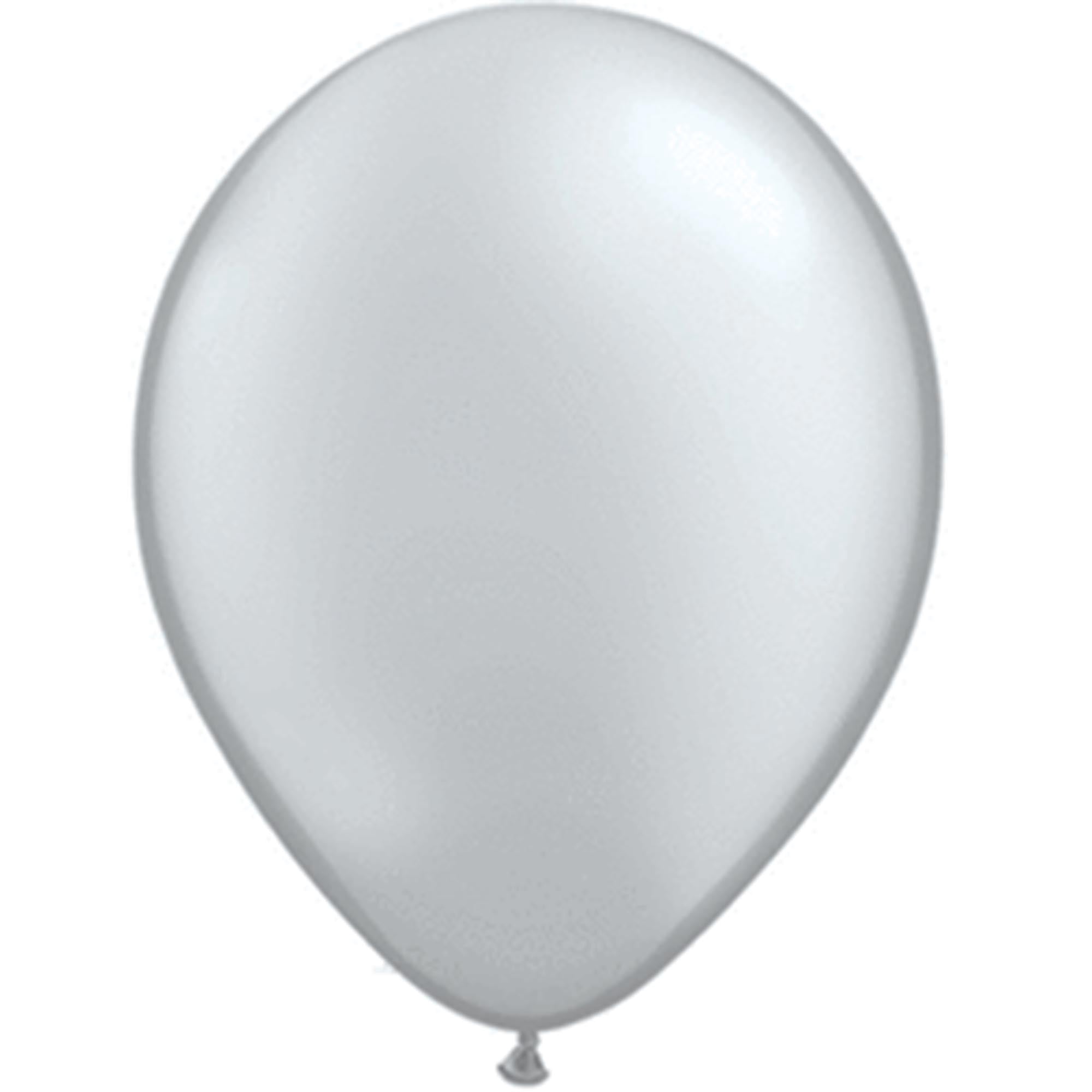 100 Qualatex 11" Silver Latex Balloons
