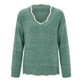 thumbnail image 3 of Sweaters for Women Fashion Casual Slim Fit Long Sleeve Stripe V-neck Knitted Sweater Tops, 3 of 6