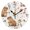 Black, variant on Lovely Capybara with Beautiful Florals Round Wall Clock Silent Analog Battery Operated Black Pointer Home Decor 9.84" Diameter