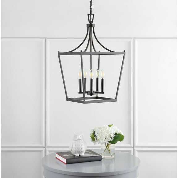 SAFAVIEH Kenris 5 Light Industrial Pendant, Bronze Black