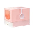 thumbnail image 1 of DOLITY Cat Litter Box Kitten Toilet Foldable Fully Enclosed Made of Quality PP Material Pink, 1 of 9