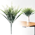 thumbnail image 5 of Artificial Plants Outdoor,Fake Flowers, UV Resistant Fake Lavender & Monkey Grass,Realistic Plastic Faux Plants for Balcony, Patio, Porch Greenery Decor, Planter Filler,1 Bundle White, 5 of 9