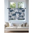 thumbnail image 4 of Sheer Curtains 54 Inch Length, Blue White Flowers Semi Sheer Curtains Light Filtering Window Treatment, Country Vintage Botanical Floral Privacy Voile Drapes for Living Room Bedroom 52x54 Inch, 4 of 7