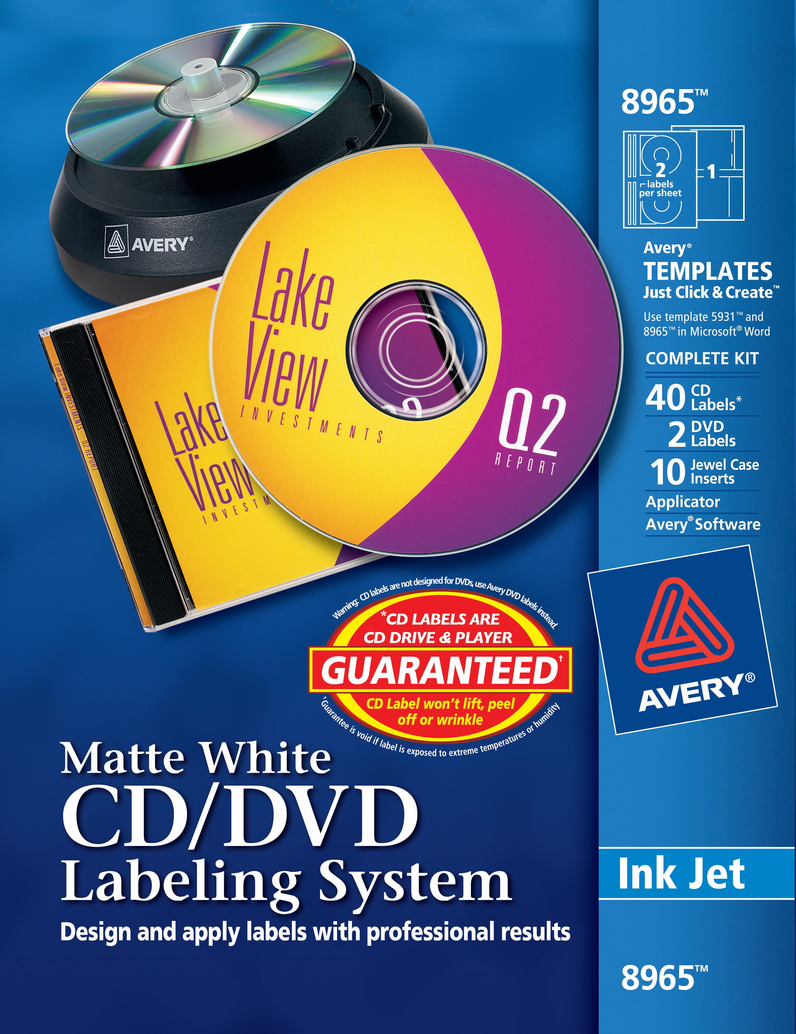 Avery CD/DVD Labeling System, Permanent Adhesive, Matte, 21 Labels Inside Staples Dvd Label Template