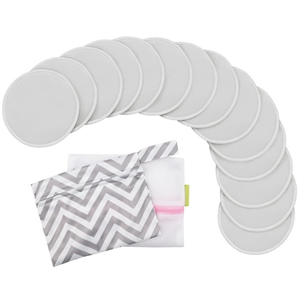 Almohadillas de Lactancia Reutilizables KeaBabies Paquete de 14 Unidades de Bambú 4 Capas 12 cm