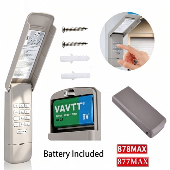 Jowenia Wireless Garage Door Opener Keypad, Craftsman Remote Wireless Keypad Keyless Entry Door Opener Compatible with Liftmaster Replaces 877MAX 376LM 377LM 977LM