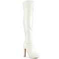 thumbnail image 1 of Unique Bargains Botte à Plateforme Épaisse au-Dessus du Genou pour Femme Blanche (Taille 6), 1 of 7