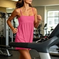 thumbnail image 7 of Summer Rompers Womens Beach Vacation Clothes Adjustable Strap Spaghetti Strap Short Jumpsuits Square Neck Dress with Pockets Hot Pink S, 7 of 7