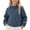.Blue, variant on Agkizg Girls Stand Collar Fleece Jacket Thick Winter Coat with Pockets Solid Color Warm Casual Outerwear