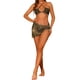 thumbnail image 2 of Conjuntos de bikini de 3 piezas para mujer, con anillo, strapless, con faldas de playa y pareos, color café oscuro, talla grande, 2 of 5