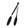 thumbnail image 1 of Daily Kisn 9 Inch Kitchen Tongs, Cooking Tongs With Silicone Tips And Stainless Steel Handle, Non Stick Heat Resistant Tongs For Cooking, Buffet, Salad Serving (9", Black), 1 of 5