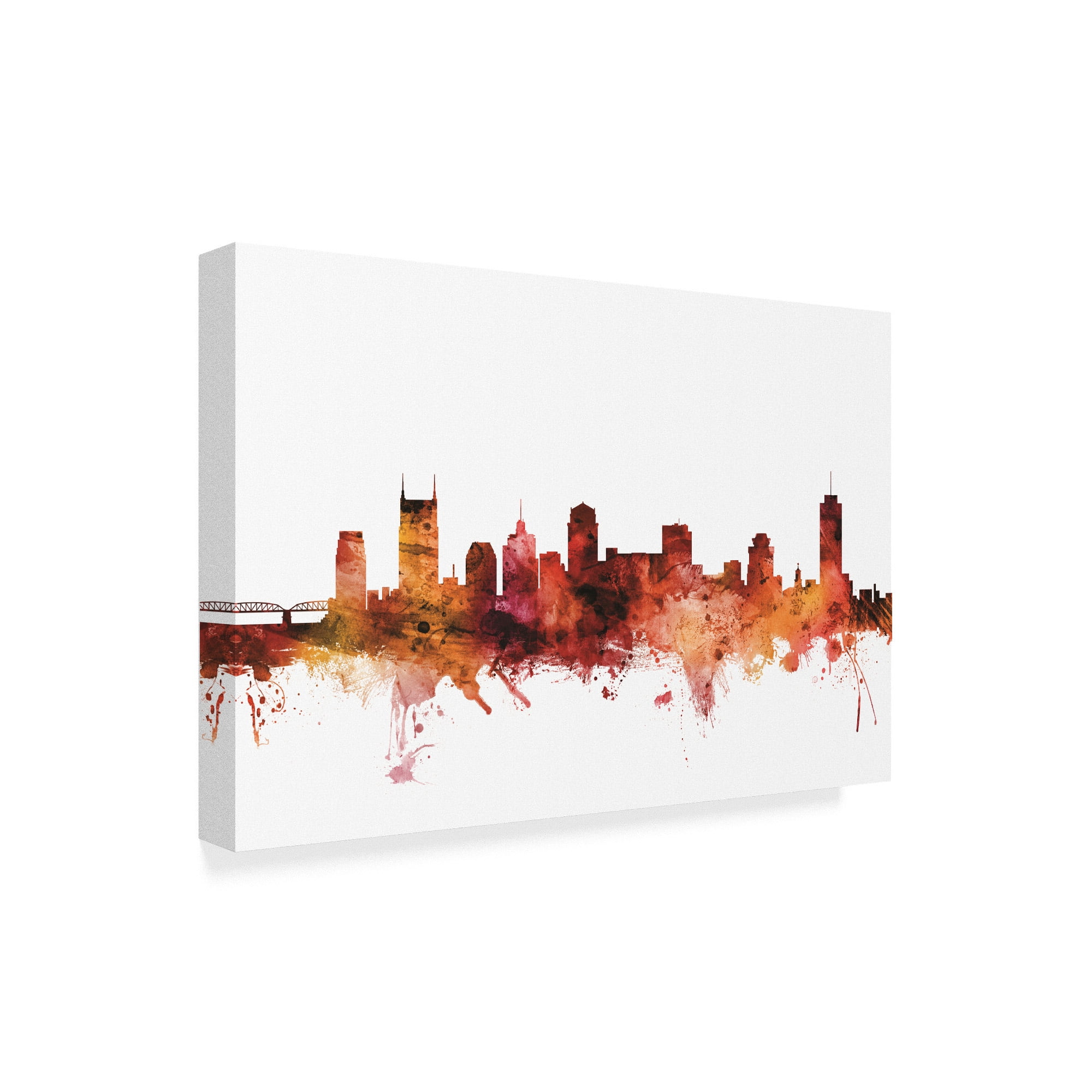 Trademark Fine Art 'Nashville Tennessee Skyline Red II' Canvas Art by Michael Tompsett