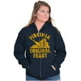 thumbnail image 3 of Funny Virginia Thanksgiving VA Turkey Unisex Fleece Graphic Zip Up Hoodie Brisco Brands 2X, 3 of 5